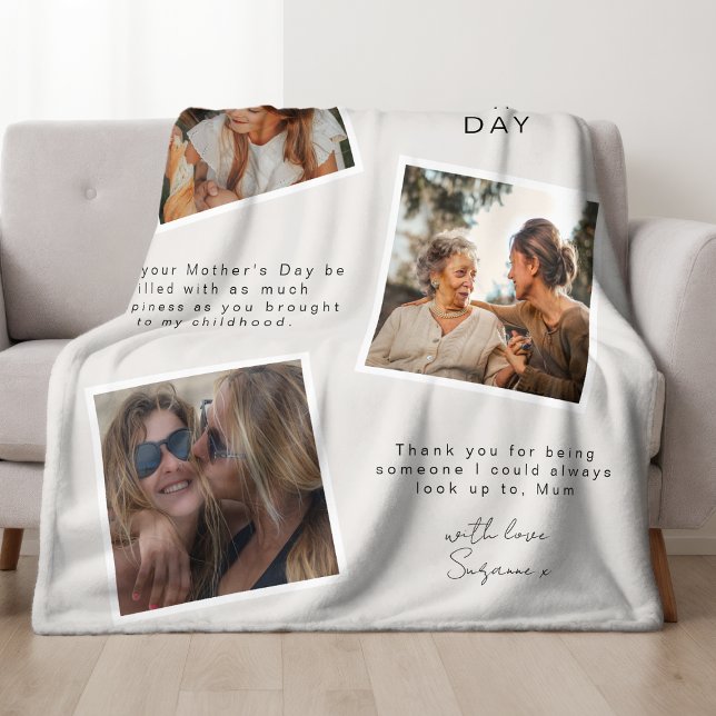 Photo Snapshot Mothers Day Fleece Blanket (Creator Uploaded)