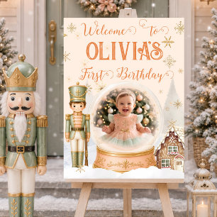 Photo Snow Globe Nutcracker Welcome Sign