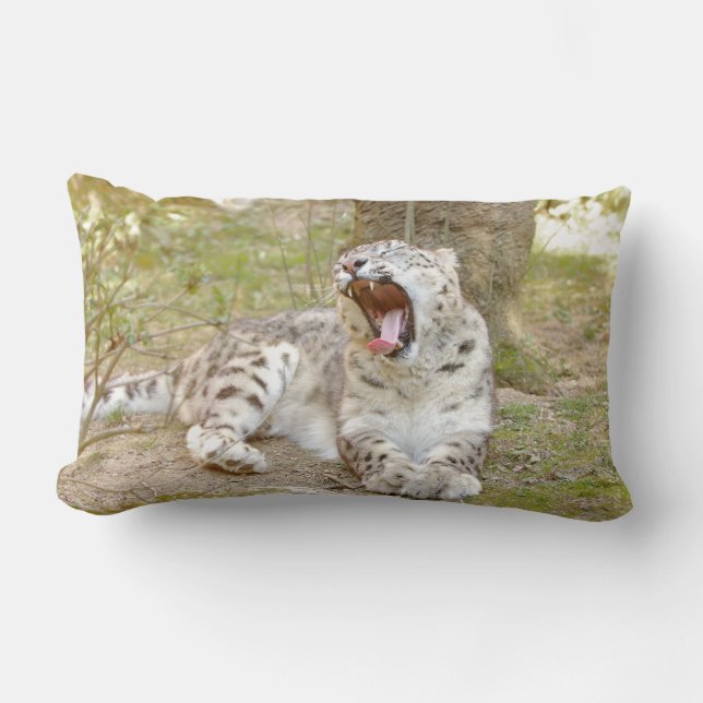 Photo snow leopard cat , animals . throw pillow (Front)