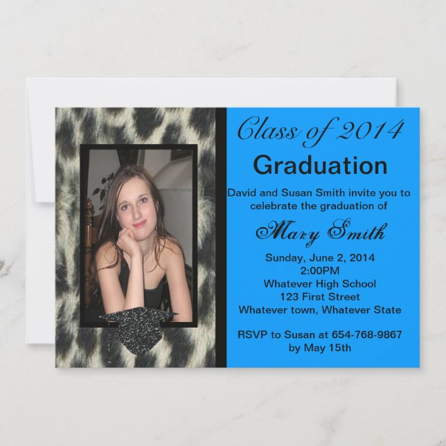 Photo Snow Leopard Graduation Invitation (Front)