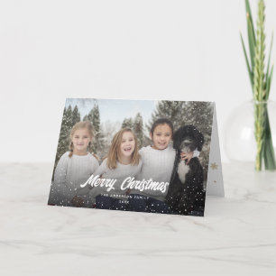 Photo Snow Snowflakes Merry Christmas Card