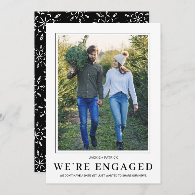 PHOTO Snowflake We're Engaged Engagement Announcement (Front/Back)