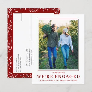 PHOTO Snowflake Winter Engagement Announcement Postcard