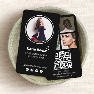 Photo Social Media Black  Business Card