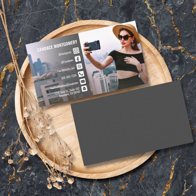 Photo Social Media Vlog Business Card (Creator Uploaded)