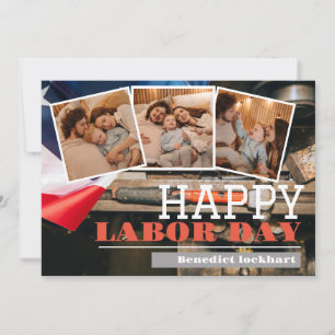 Photo Solidarity Worker Labour Day Red White & Blu Thank You Card