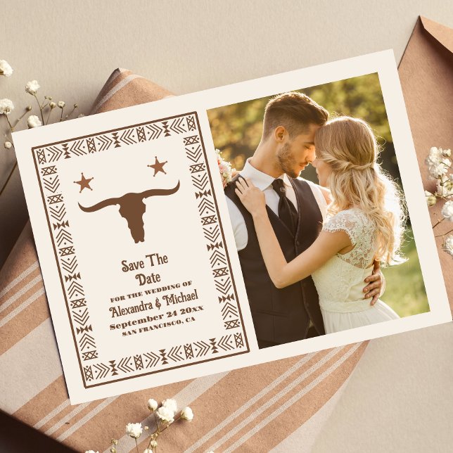 Photo Southwestern Country Ranch Western Wedding Save The Date (Creator Uploaded)