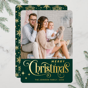 PHOTO Sparkle Merry Christmas Greeting Gold