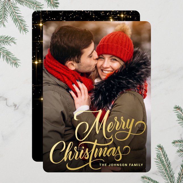 PHOTO Sparkle Merry Christmas Greeting Gold (Creator Uploaded)