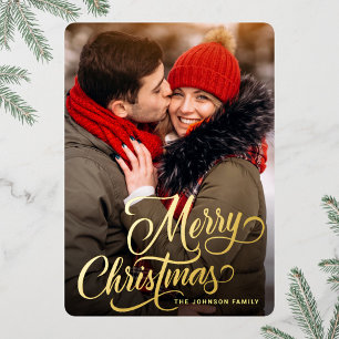 PHOTO Sparkle Merry Christmas Greeting Gold