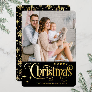 PHOTO Sparkle Merry Christmas Greeting Gold