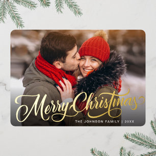 PHOTO Sparkle Merry Christmas Greeting Gold