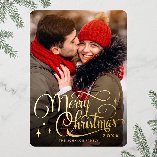 PHOTO Sparkle Merry Christmas Greeting Gold (Creator Uploaded)