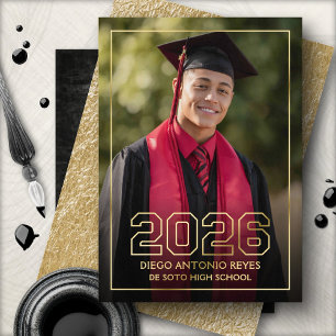 Photo Sports Athlete Graduation Foil Announcement