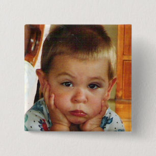 Photo Square Personalised Custom Button