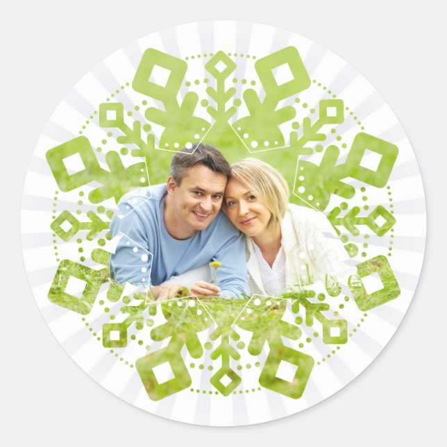 PHOTO STICKER SEAL :: large snowflake (Front)