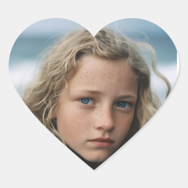 PHOTO STICKERS CUSTOM heart shaped, your child (Front)