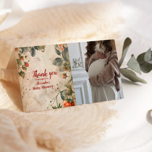 Photo Strawberry Baby Sweet Shower  Thank You Card