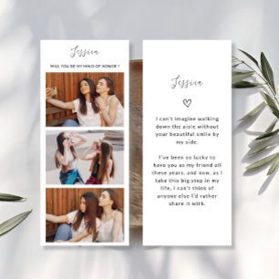 Photo Strip 3 Pictures Bridesmaid Proposal Card