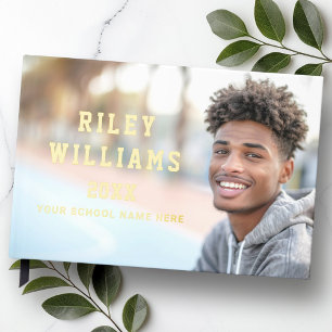 Photo student graduate graduation dark blue guest book