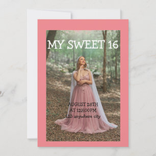 PHOTO SWEET 16 BIRTHDAY INVITATION