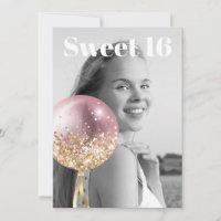 *~* PHOTO Sweet 16 Birthday Rose Balloon AP29