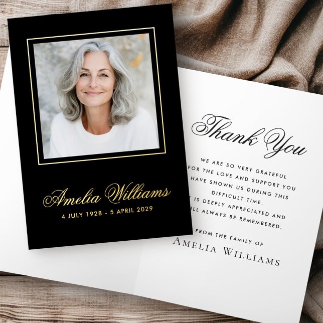 Photo sympathy bereavement real foil thank you foil greeting card (Photo sympathy bereavement real foil thank you foil greeting card)