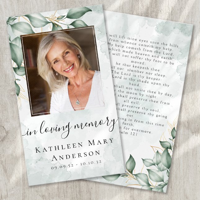 Photo Sympathy Funeral Memorial Prayer Card (Creator Uploaded)