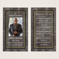 Photo Sympathy Funeral Memorial Prayer Cards
