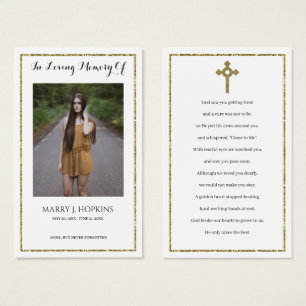 Photo Sympathy Funeral Memorial Prayer Cards