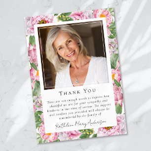 Photo Sympathy Funeral Memorial Thank You Card
