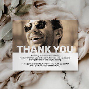 Photo Sympathy Funeral Memorial Thank You Card
