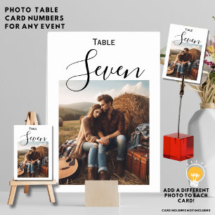 ⭐PHOTO TABLE NUMBER CARD - Plain Overlay Opaque