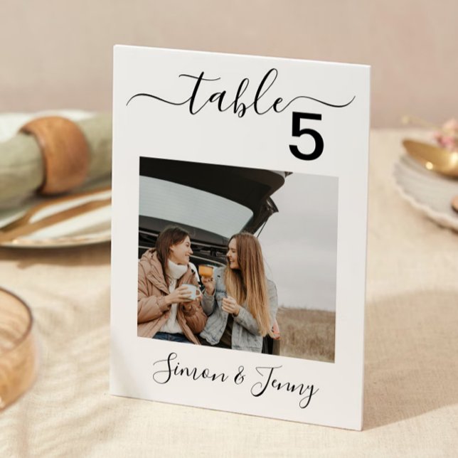 Photo Table Numbers Wedding Sign 5x7 (Photo Table Numbers Wedding Sign 5x7)