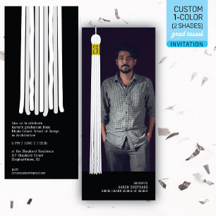 Photo & Tassel Modern Design Graduation Invitation