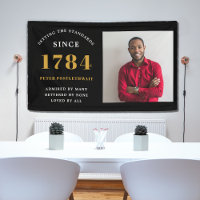 Photo Template Birthday Party Black Gold Any Year 