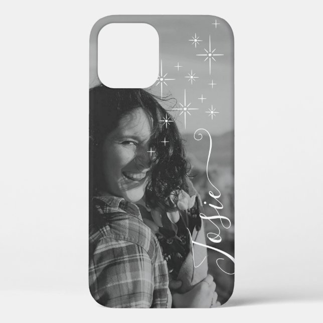 Photo Template Calligraphy Handlettering Stars Case-Mate iPhone Case (Back)