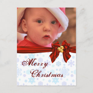 Photo Template Christmas Bow Postcard