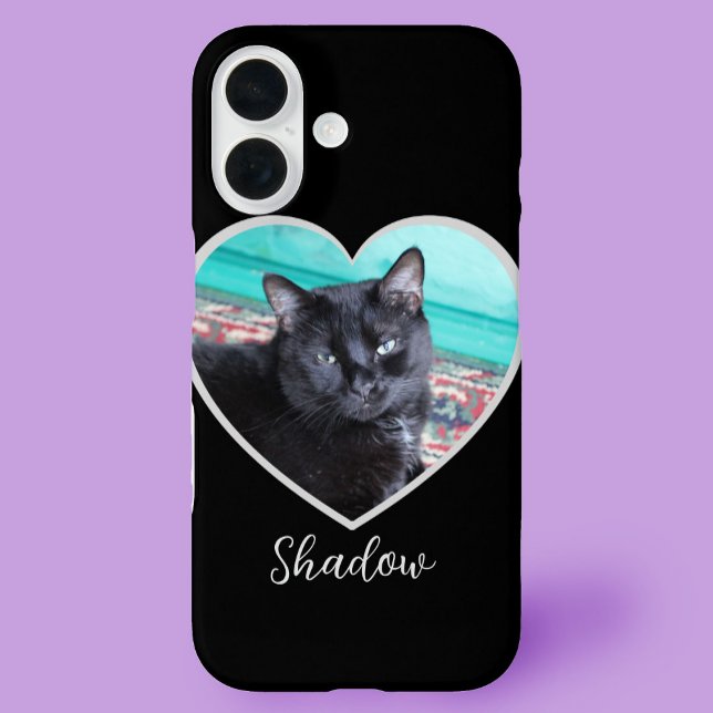 Photo Template Heart With Pet Picture Custom Name Case-Mate iPhone Case (Creator Uploaded)