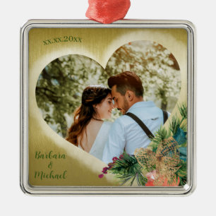 Photo Template Personalised Gold Metal Tree Decoration