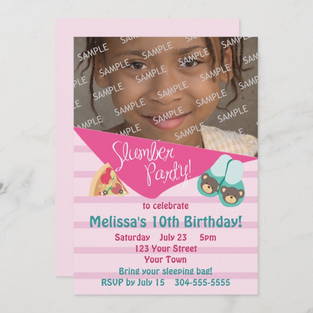 Photo Template Slumber Party (Front/Back)