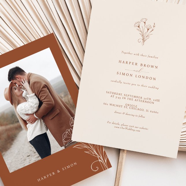 Photo Terracotta Wedding Invitation (Creator Uploaded)
