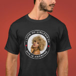 Photo Text Heart I Love My Awesome Girlfriend T-Shirt<br><div class="desc">A cool awesome design for a boyfriend or girlfriend to celebrate their relationship and publicly declare their love for their partner and significant other. The romantic design can be given as a gift for Valentine’s Day, anniversary, birthday or any occasion. The text is customisable and can be changed to describe...</div>