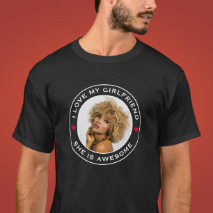 Photo Text Heart I Love My Awesome Girlfriend T-Shirt