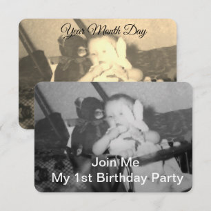 Photo Text Name Year, Customize, Keepsake Invitation