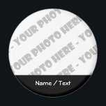 Photo & Text Round Magnet - Create Your Own<br><div class="desc">Add your own photo & text!</div>