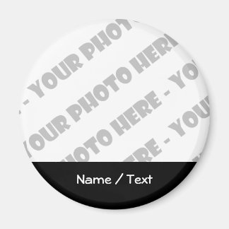 Photo & Text Round Magnet - Create Your Own