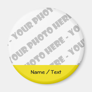Photo & Text Round Magnet - Create Your Own