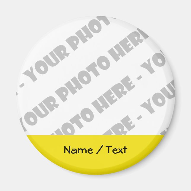 Photo & Text Round Magnet - Create Your Own (Front)