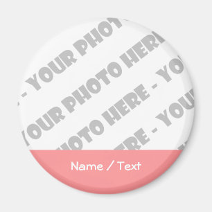Photo & Text Round Magnet - Create Your Own